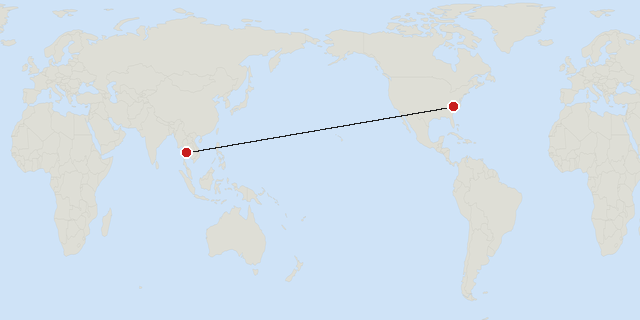 Charlotte → Bangkok