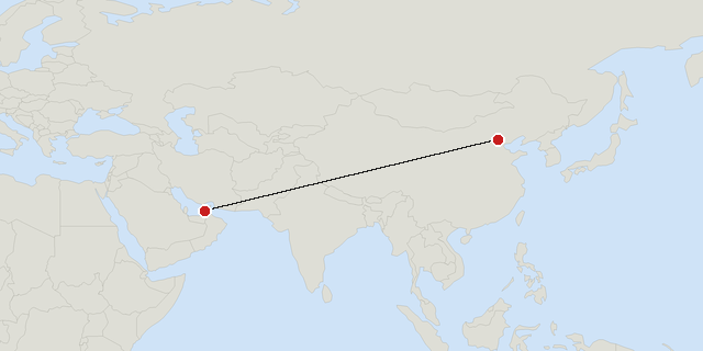 Peking → Dubai