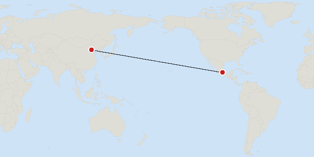北京 → メキシコ