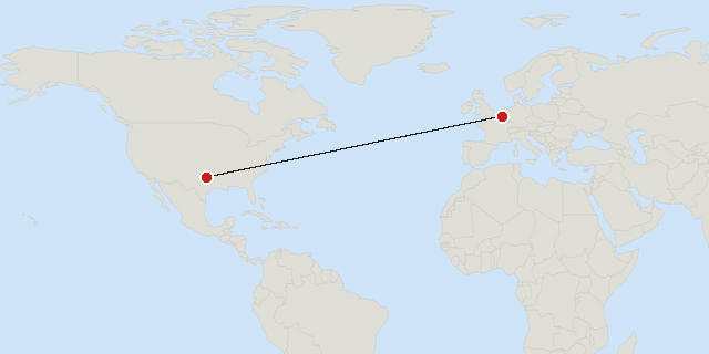 Brussels → Dallas