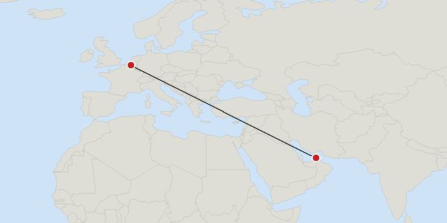 Bruselas → Dubai
