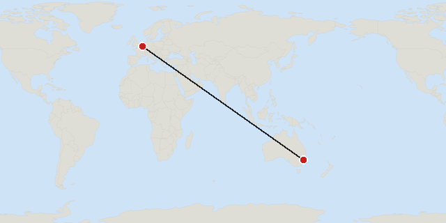Brussel → Sydney
