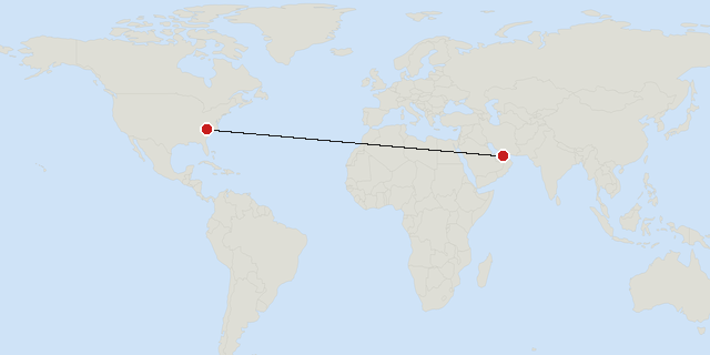 Charlotte → Dubai