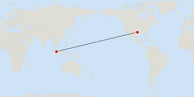 Dallas → Singapur