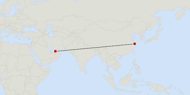 Shanghai → Dubai