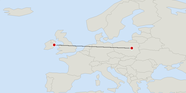 Warschau → Dublin