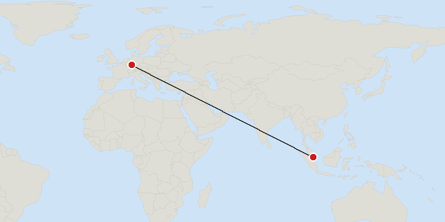 Singapur → Frankfurt