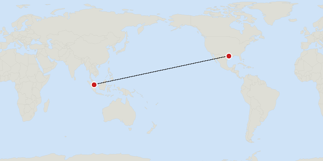 Singapore → Houston