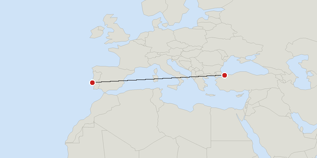 Lissabon → Istanbul