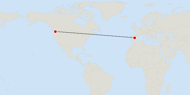 Madrid → Seattle