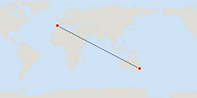 Madrid → Sydney