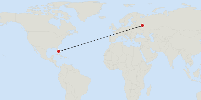 Miami → Moskau