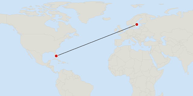 Miami → Stockholm