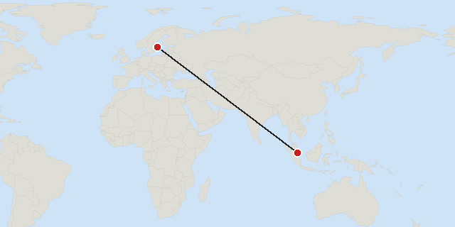 Singapore → Stockholm